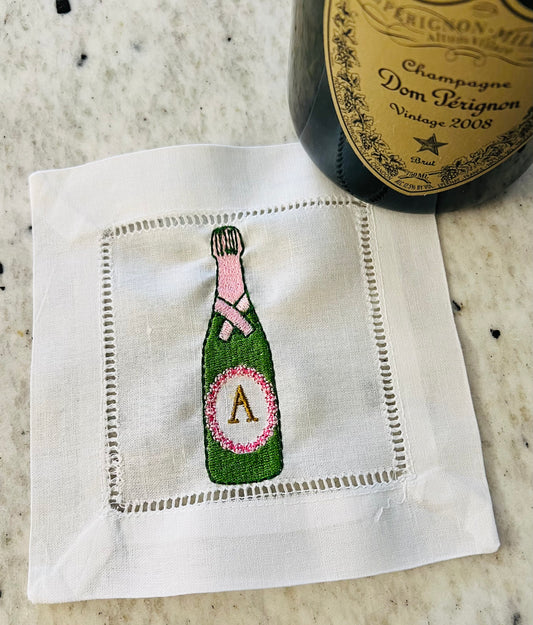 Champagne Bottle Cocktail Napkin (Set of 4)