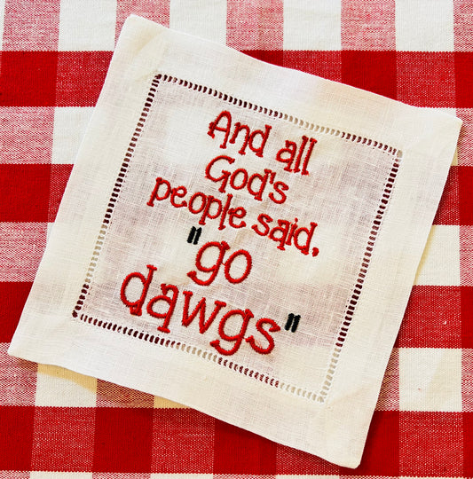 Go Dawgs! Set of 4 Cocktail Napkins