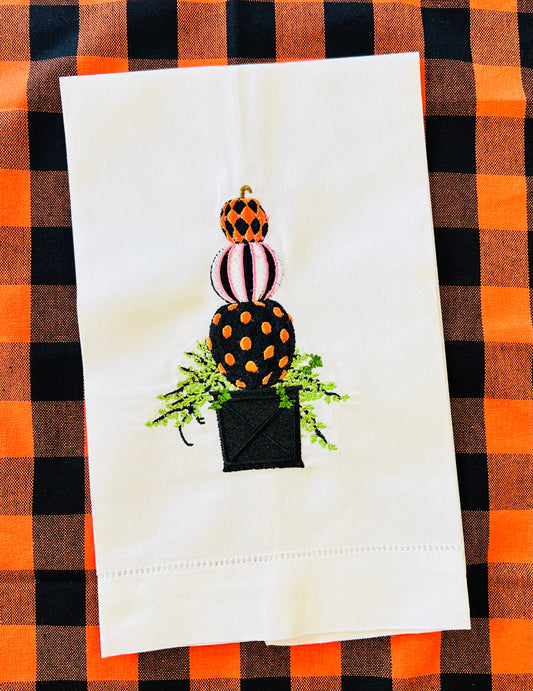 Topiary Pumpkins Tea Towel