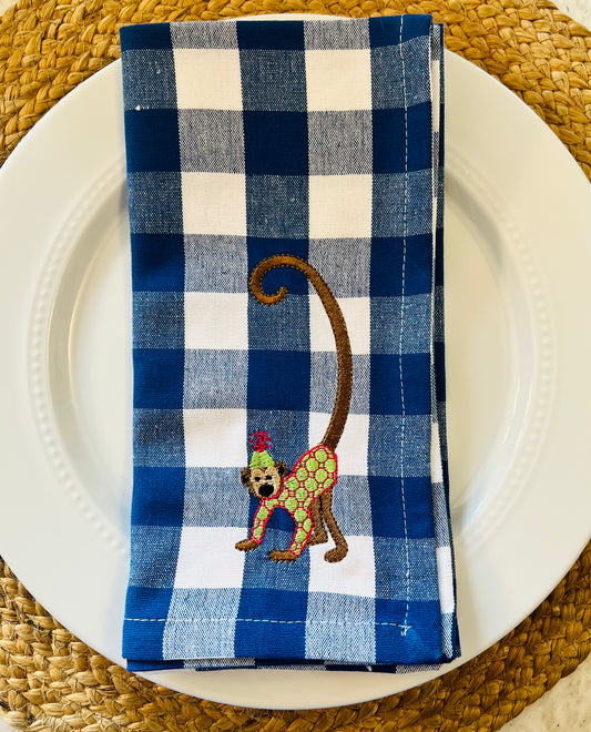 Chinoiserie Monkey Dinner Napkin
