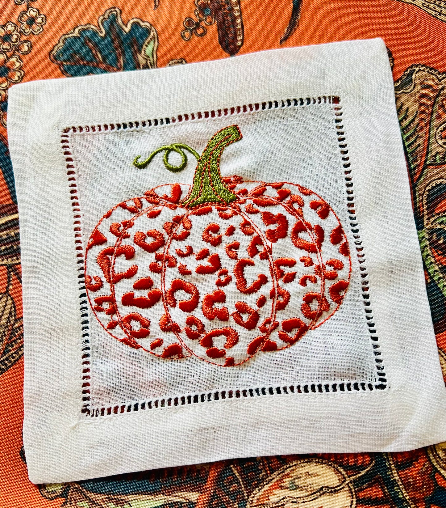 Leopard Pumpkin Cocktail Napkin (Set of 4)