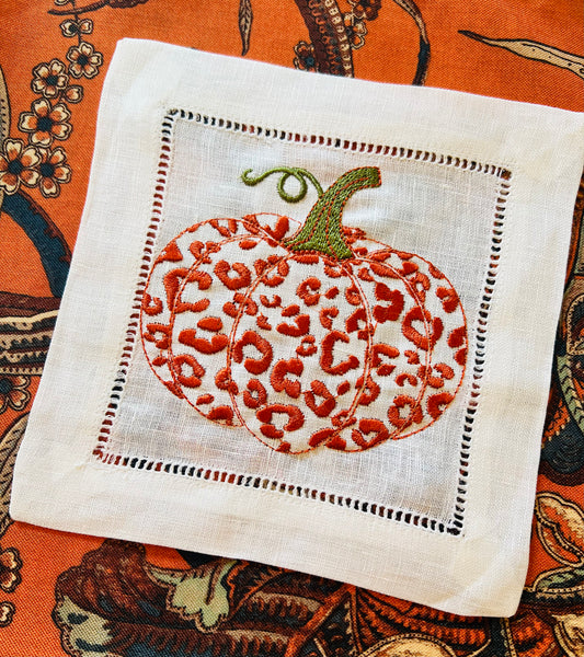 Leopard Pumpkin Cocktail Napkin (Set of 4)