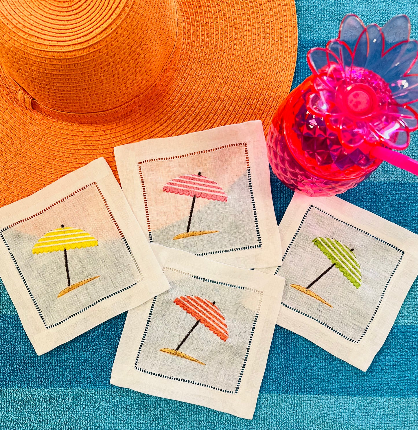 Beach Umbrella Cocktail Napkins (Set of 4)