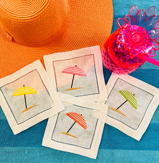 Beach Umbrella Cocktail Napkins (Set of 4)