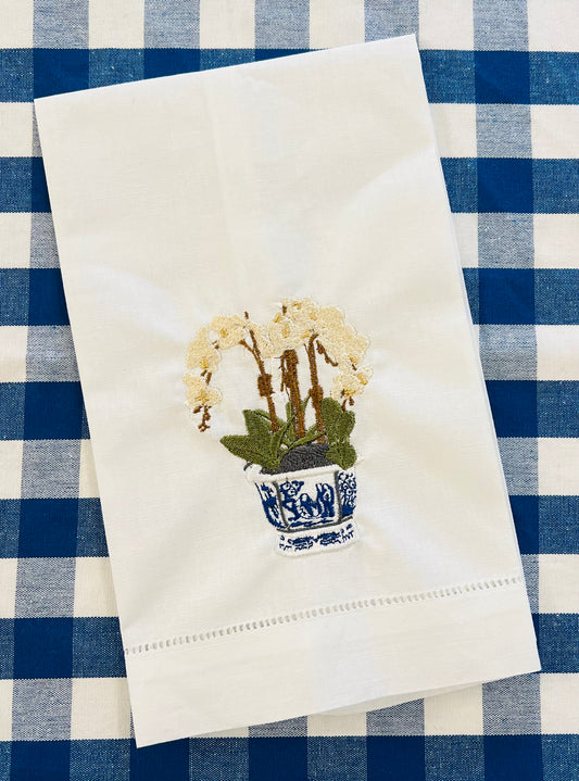 Chinoiserie Orchid Tea Towel