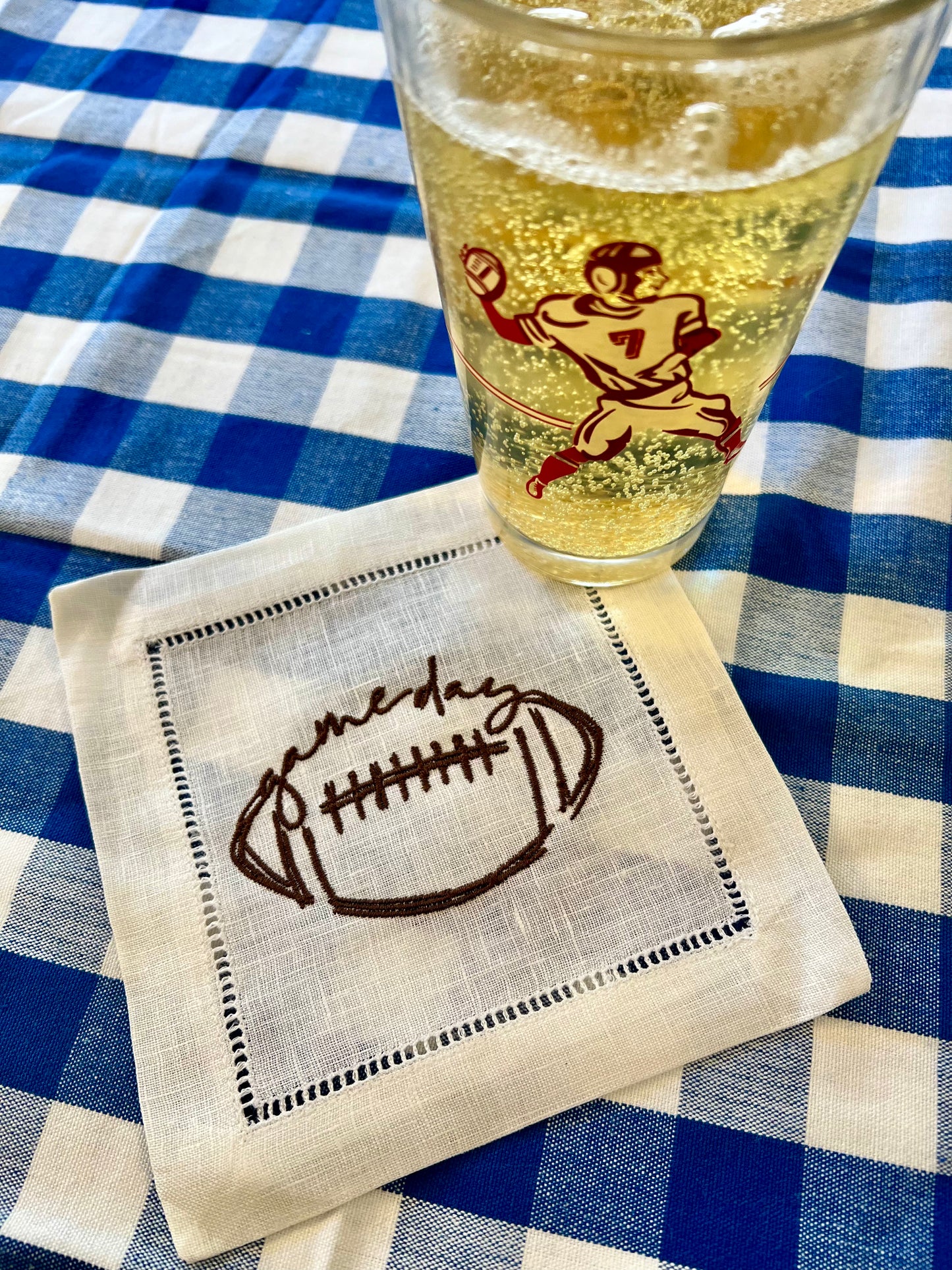 Game Day Embroidered Cocktail Napkin (Set of 4)