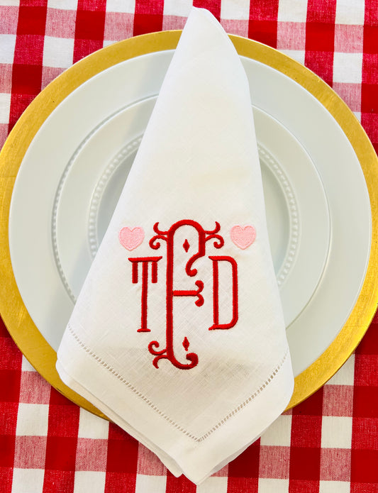 Valentine Monogram Dinner Napkin