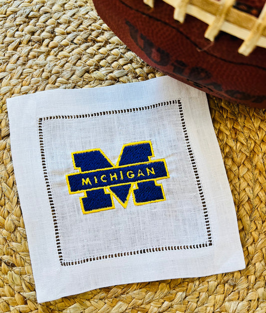 Michigan Wolverines Set of 4 Cocktail Napkins