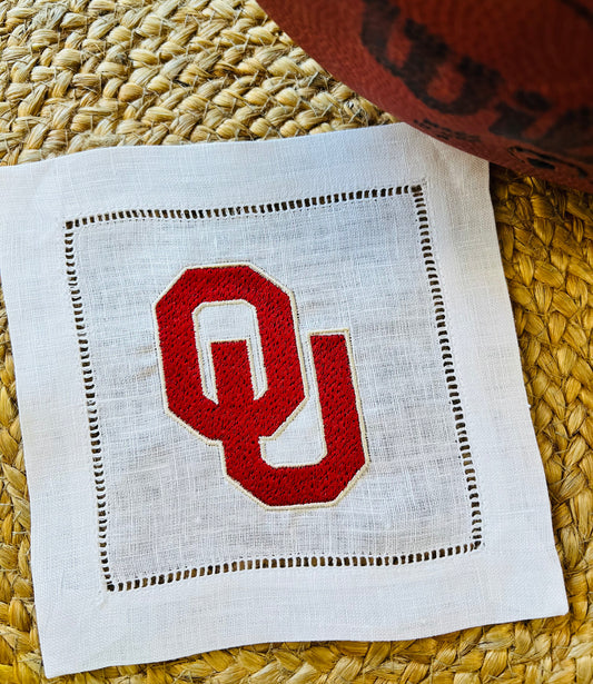 Boomer Sooners!  Set of 4 OU Cocktail Napkins